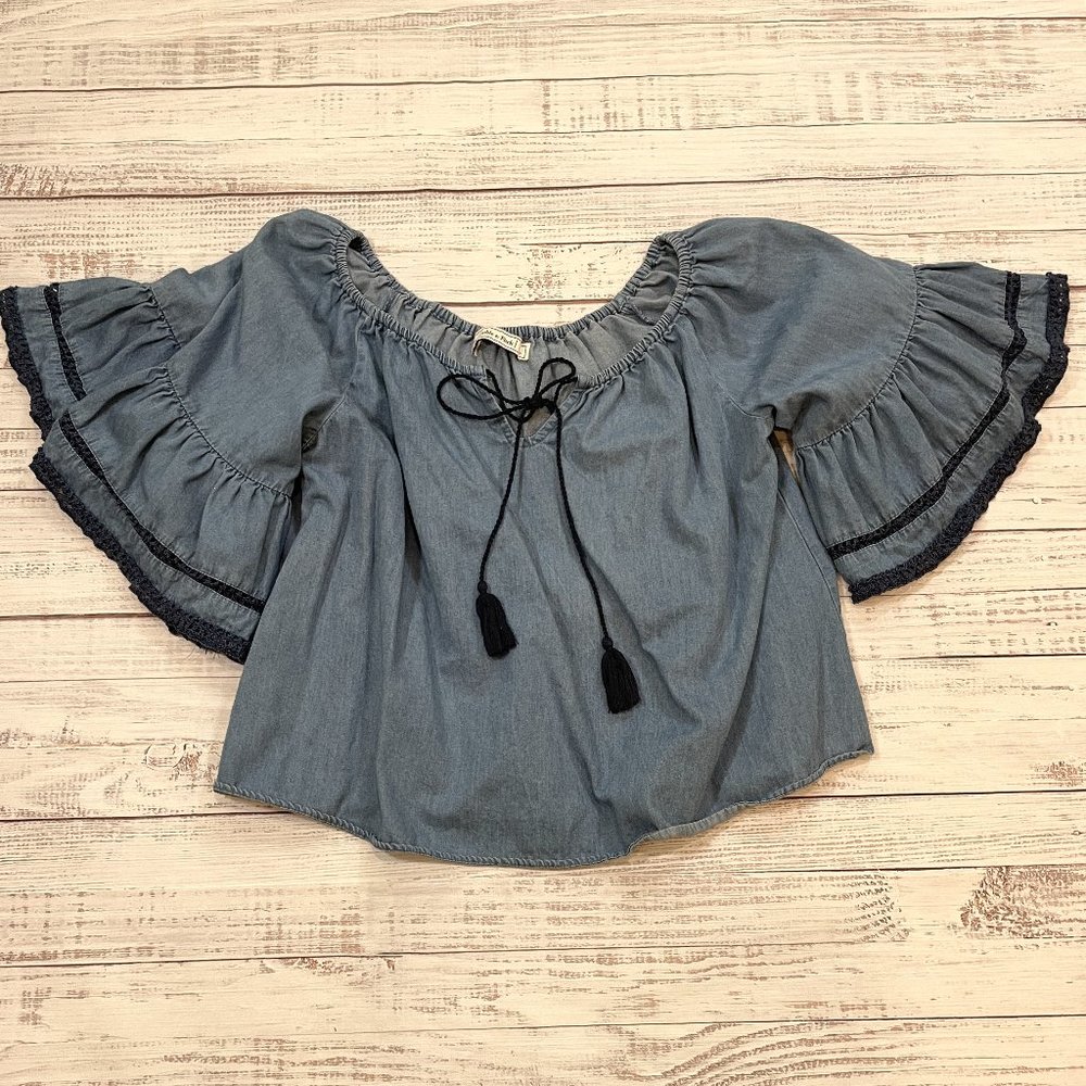 Women's Abercrombie & Fitch Denim Peasant Top